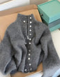 Elegant knitted high-waisted cardigan