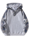 Ethnic Patchwork Half-Zip Hoodie
