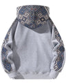 Ethnic Patchwork Half-Zip Hoodie