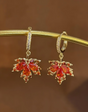 Maple Leaf & Gemstone Earrings