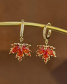 Maple Leaf & Gemstone Earrings