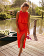 Anna™ | Sleeveless High Neck Midi Dress