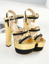 Golden platform super high heels