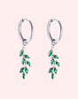 Hypoallergenic hoop with leaf motif