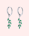 Hypoallergenic hoop with leaf motif