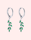 Hypoallergenic hoop with leaf motif
