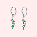 Hypoallergenic hoop with leaf motif