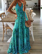 Wren - Boho maxi dress with spaghetti straps and V-neck