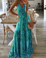 Wren - Boho maxi dress with spaghetti straps and V-neck