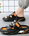 Sandals with a thick sole and a soft feel.