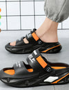Sandals with a thick sole and a soft feel.
