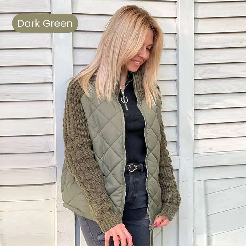 Aura Knitted Patchwork Puffer Jacket