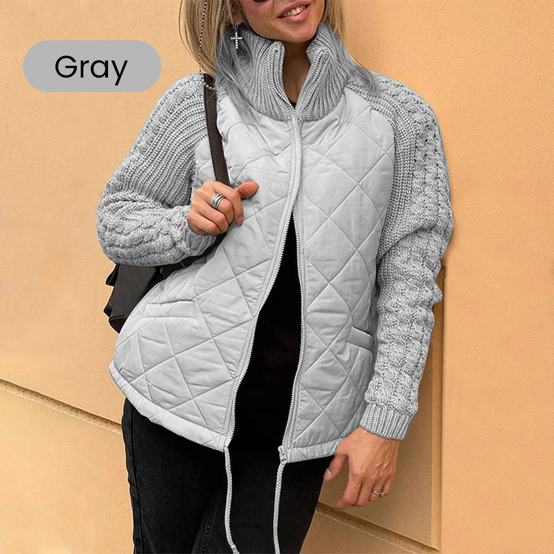 Aura Knitted Patchwork Puffer Jacket