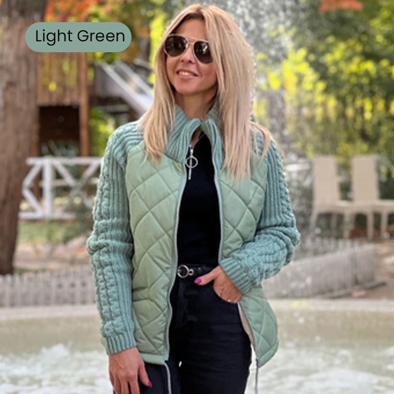 Aura Knitted Patchwork Puffer Jacket