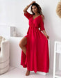 Billie - Trendy maxi dress with slit and V-neck