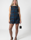 Chic printed mini dress and tights