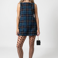 Chic printed mini dress and tights