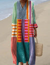 Inaya | Multi-Coloured Patchwork Long Dressing Gown
